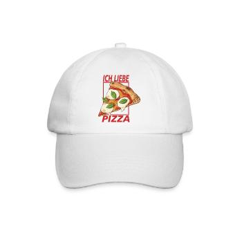 Ich liebe Pizza - Baseballkappe - Weiß/Weiß - Vorne
