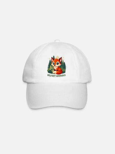 Süßer Fuchs im Wald - Baseballkappe - Weiß/Weiß