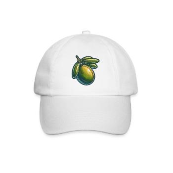 Vintage-Botanische Olive - Baseballkappe - Weiß/Weiß - Vorne