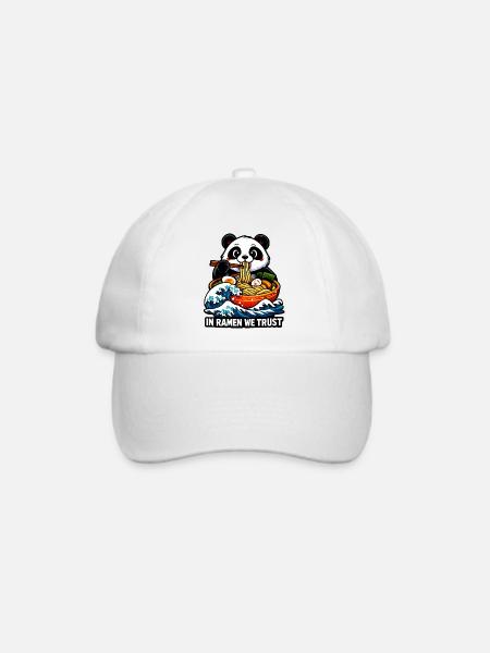 Panda Ramen: In Ramen We Trust - Baseballkappe - Weiß/Weiß