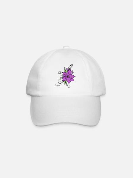 Hibiskusblüte - Baseballkappe - Weiß/Weiß