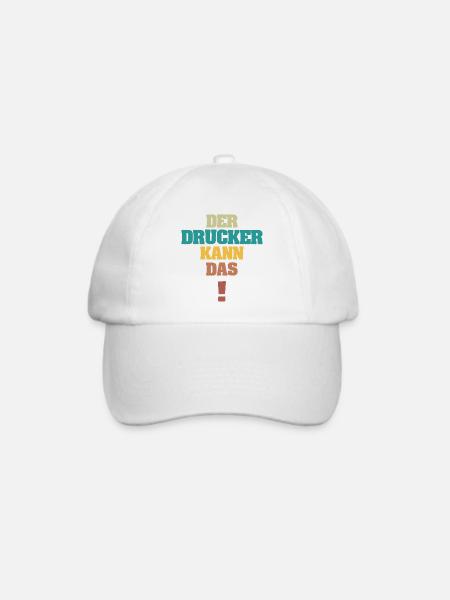 Drucker - Baseballkappe - Weiß/Weiß