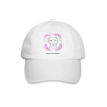 Hund Soulmate Line Art - Baseballkappe - Weiß/Weiß - Vorne