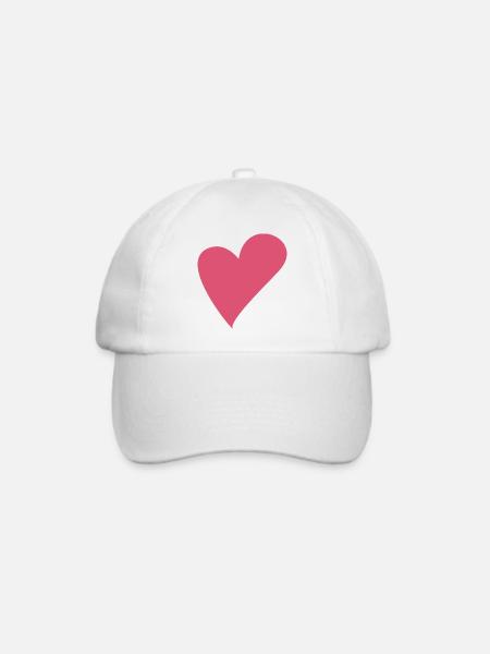 Liebe Herz Herzen - Baseballkappe - Weiß/Weiß