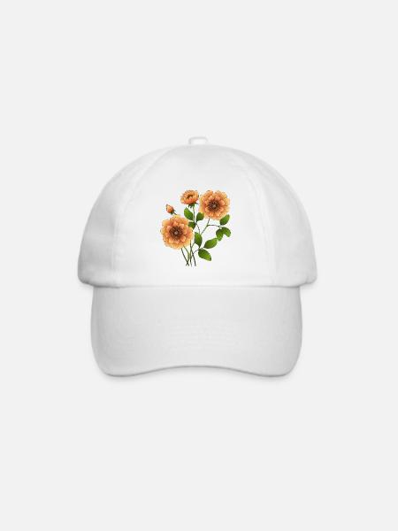 Blumen - Baseballkappe - Weiß/Weiß