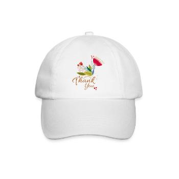 Blumen-Dankeschön  - Baseballkappe - Weiß/Weiß - Vorne