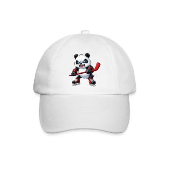 Süßer Panda Eishockeyspieler Aggressiver Hockey Ca - Baseballkappe - Weiß/Weiß - Vorne