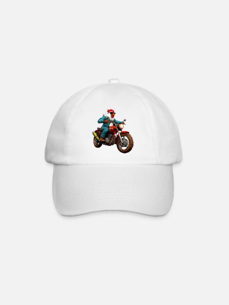 Motorrad Hühner - Baseballkappe - Weiß/Weiß