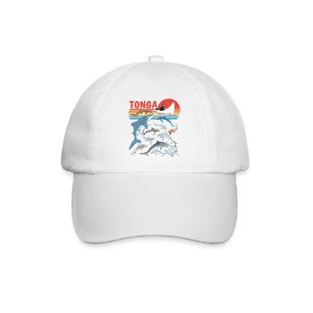 Tonga Haiarten Tigerhai Bullenhai Mantarochen - Baseballkappe - Weiß/Weiß - Vorne