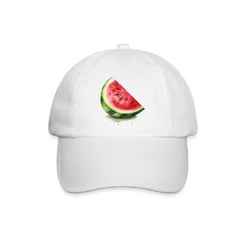 Aquarell-Wassermelone Scheibe - Baseballkappe - Weiß/Weiß - Vorne