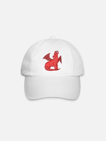 Nachtaktiver Roter Drache - Baseballkappe - Weiß/Weiß