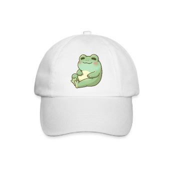 Kuschelfrosch im Sanften Grün - Baseballkappe - Weiß/Weiß - Vorne