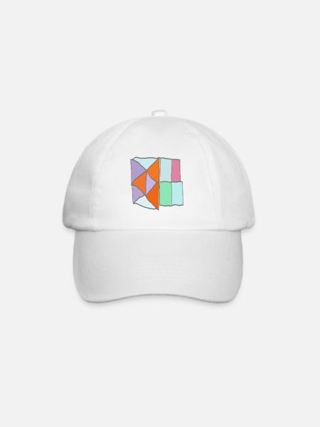 Geometrisches Patchwork-Mosaik - Baseballkappe - Weiß/Weiß
