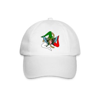 Sizilien Trinacria - Baseballkappe - Weiß/Weiß - Vorne