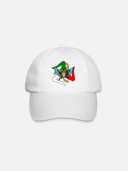 Sizilien Trinacria - Baseballkappe - Weiß/Weiß