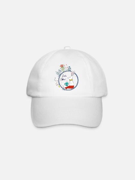 Osterhase mit Teetasse - Baseballkappe - Weiß/Weiß