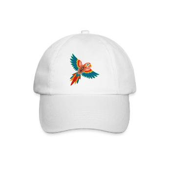 Bunter Mola Papagei - Baseballkappe - Weiß/Weiß - Vorne