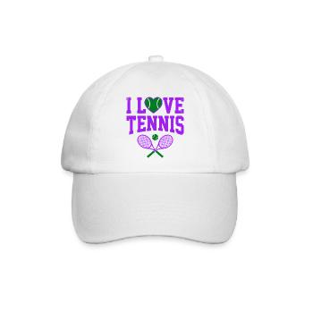Tennis T-shirt, I Love Tennis London Shirt, Hoodie - Baseballkappe - Weiß/Weiß - Vorne