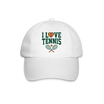 Tennis T-shirt, I Love Tennis Paris Shirt, Hoodie - Baseballkappe - Weiß/Weiß - Vorne