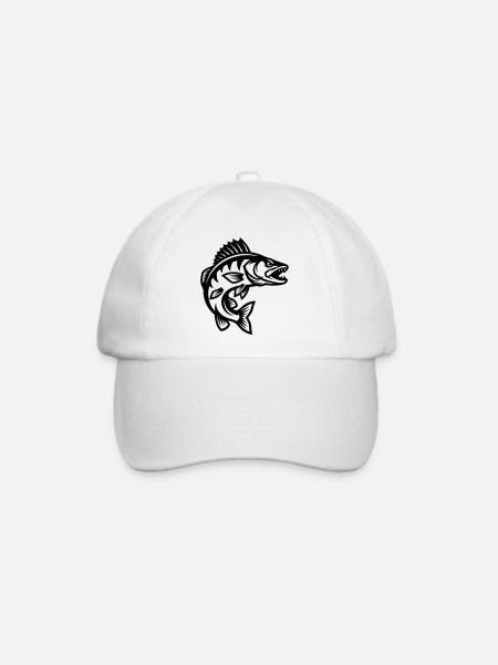 Hecht Fisch - Baseballkappe - Weiß/Weiß