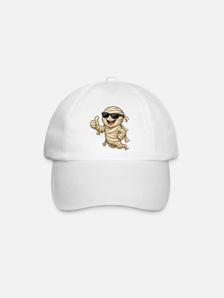 Coole Mumie mit Sonnenbrille - Baseballkappe - Weiß/Weiß