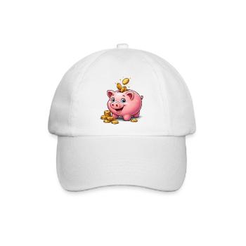 Sparschwein Glücksgold - Baseballkappe - Weiß/Weiß - Vorne