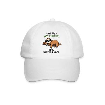 Chill Sloth Kaffee & Nickerchen - Baseballkappe - Weiß/Weiß - Vorne