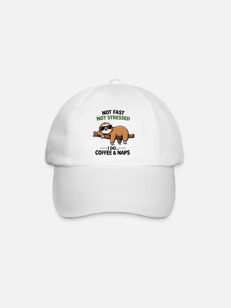 Chill Sloth Kaffee & Nickerchen - Baseballkappe - Weiß/Weiß