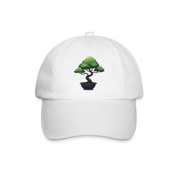 Bonsai Baum - Baseballkappe - Weiß/Weiß - Vorne