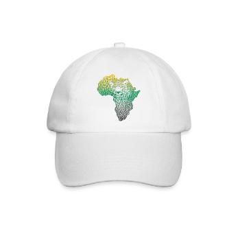 Africa-_continent_silhouette-_leopard_head_and_ - Baseballkappe - Weiß/Weiß - Vorne