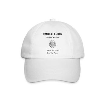 System Error Backprint – Aesthetic Mental Health - Baseballkappe - Weiß/Weiß - Vorne
