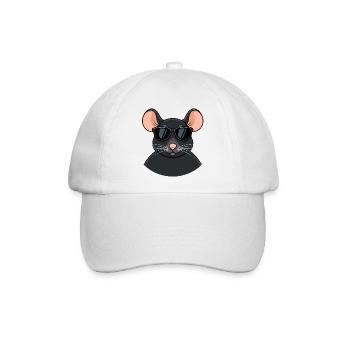 Mouse chic schwarze Brille - Baseballkappe - Weiß/Weiß - Vorne