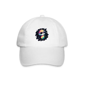 Panda Rainbow Galaxy Coole Brillen - Baseballkappe - Weiß/Weiß - Vorne