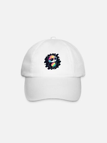 Panda Rainbow Galaxy Coole Brillen - Baseballkappe - Weiß/Weiß