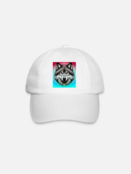 Wolf - Baseballkappe - Weiß/Weiß