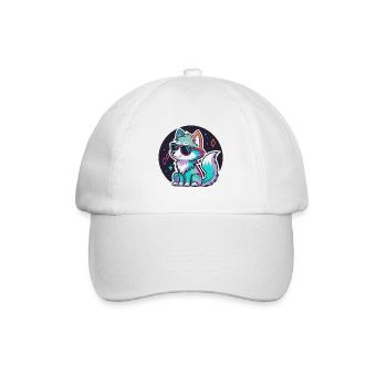 Wolf-Neon-Sonnenbrille - Baseballkappe - Weiß/Weiß - Vorne