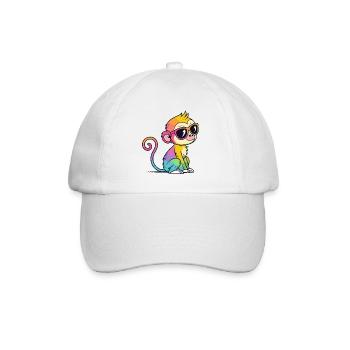 Rainbow Monkey Chic Brille - Baseballkappe - Weiß/Weiß - Vorne