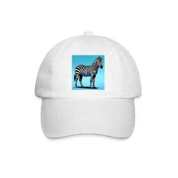 Zebra - Baseballkappe - Weiß/Weiß - Vorne