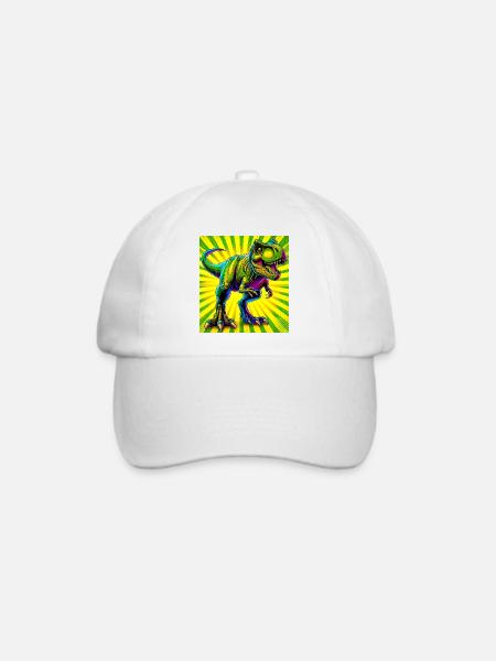 Dinosaurier - Baseballkappe - Weiß/Weiß