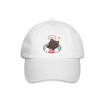Chill Kitten auf bunten Boje - Baseballkappe - Weiß/Weiß - Vorne