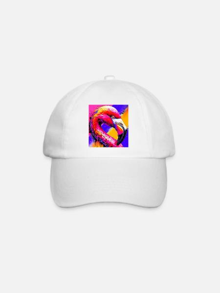Flamingo - Baseballkappe - Weiß/Weiß
