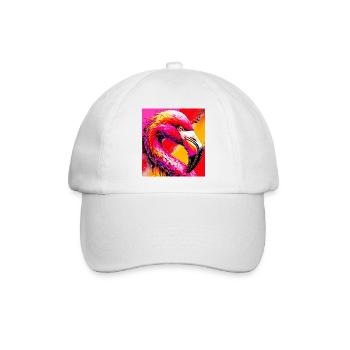 Flamingo - Baseballkappe - Weiß/Weiß - Vorne
