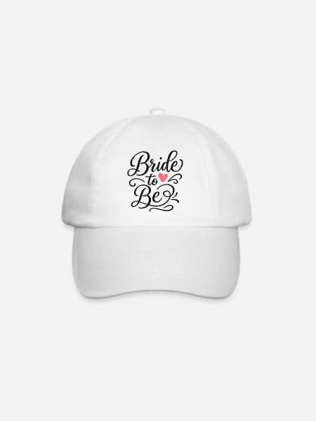 Bride to Be Kalligrafie Schriftzug mit Herz - Baseballkappe - Weiß/Weiß