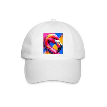 Flamingo - Baseballkappe - Weiß/Weiß - Vorne
