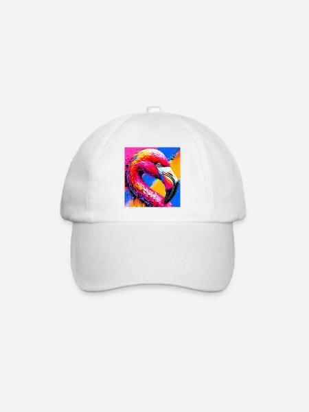 Flamingo - Baseballkappe - Weiß/Weiß