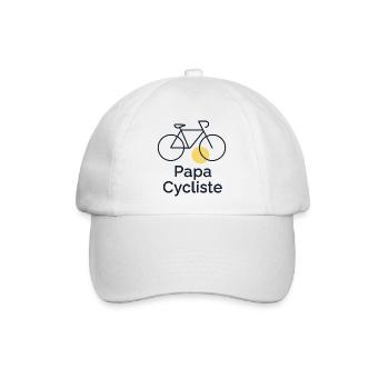Fahrrad fahrender Vater - Baseballkappe - Weiß/Weiß - Vorne