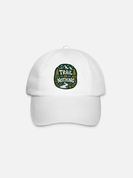 Trail or Nothing Berglauf-Design - Baseballkappe - Weiß/Weiß