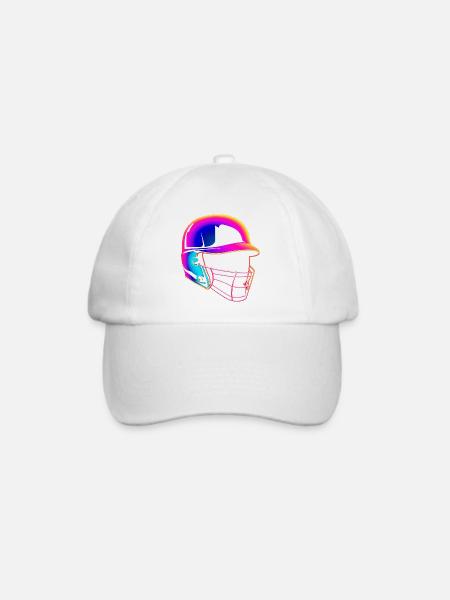 Baseball Helm 80er Jahre Stil - Baseballkappe - Weiß/Weiß