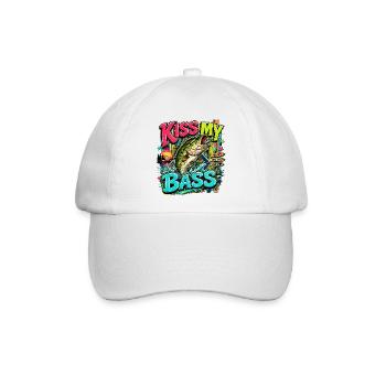 Kiss My Bass Neon Splash - Baseballkappe - Weiß/Weiß - Vorne
