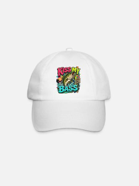 Kiss My Bass Neon Splash - Baseballkappe - Weiß/Weiß